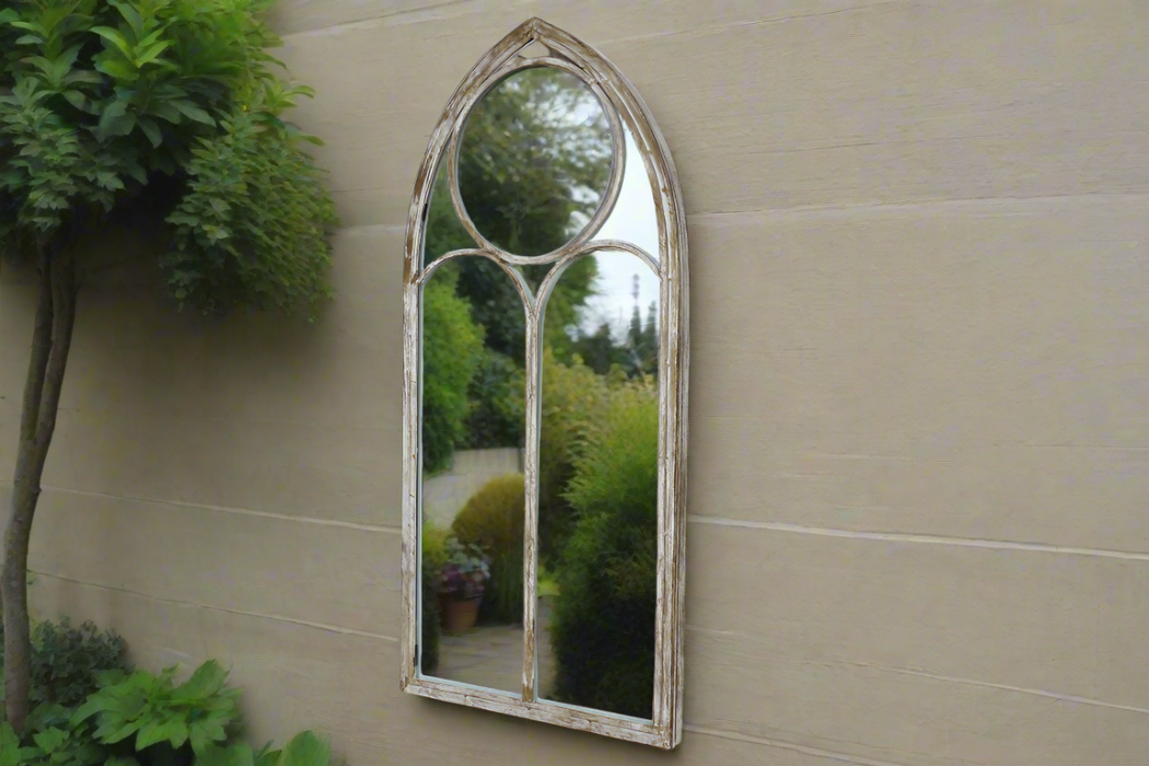 Indoor / Outdoor Metal Arch Garden Mirror - 122 x 56 cm - Decor Interiors