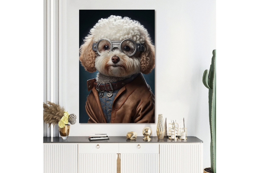 Charming Glass Animal Wall Art – Quirky Dog Portrait & High Quality Finish  