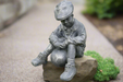 Vintage Sitting Boy Footballer Garden Statue