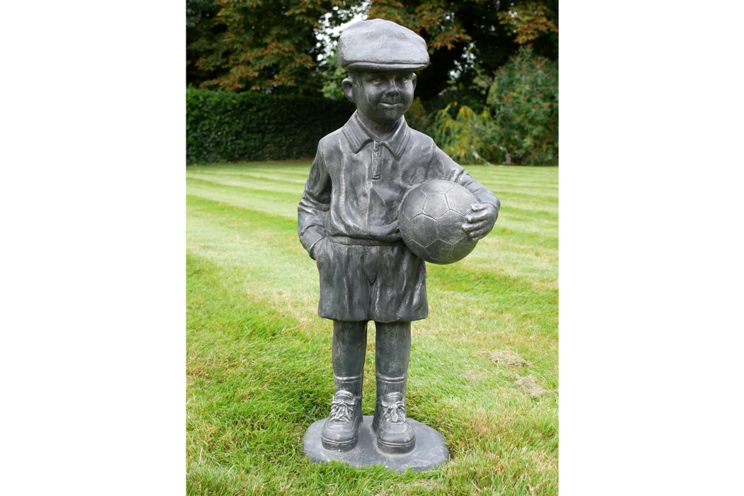 Vintage Boy Footballer Garden Statue