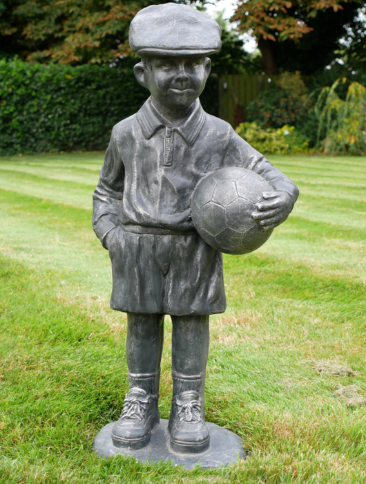 Vintage Boy Footballer Garden Statue