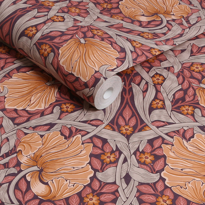 William Morris At Home Wallpaper - Pimpernel - Plum