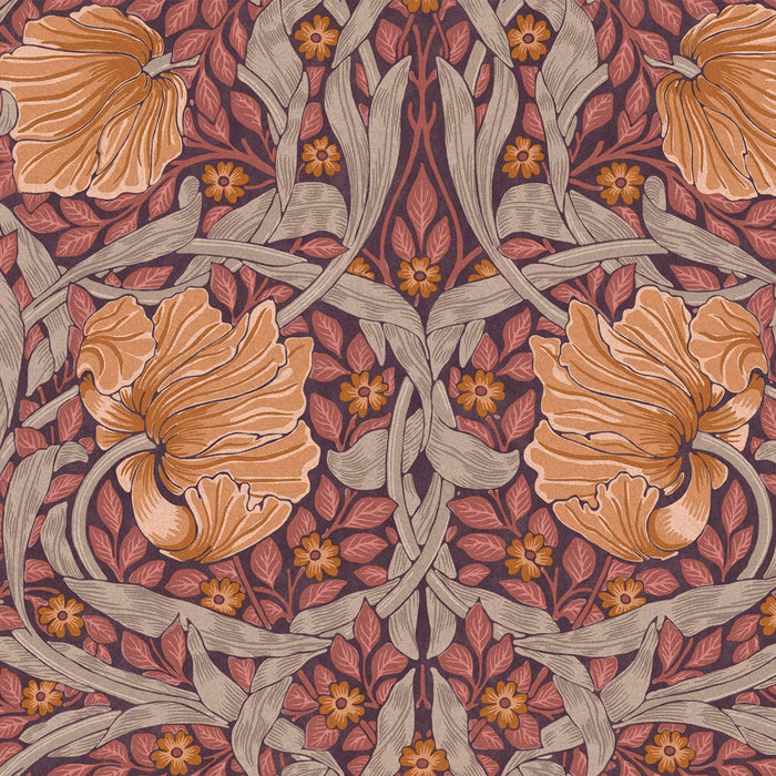 William Morris At Home Wallpaper - Pimpernel - Plum