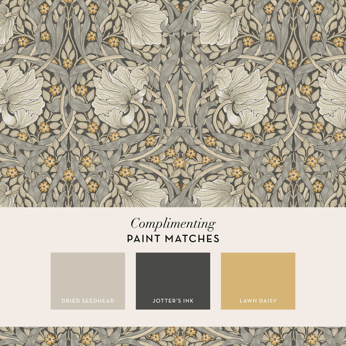 William Morris At Home Wallpaper - Pimpernel - Grey