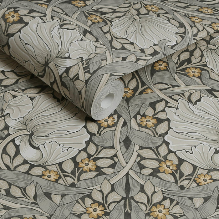 William Morris At Home Wallpaper - Pimpernel - Grey