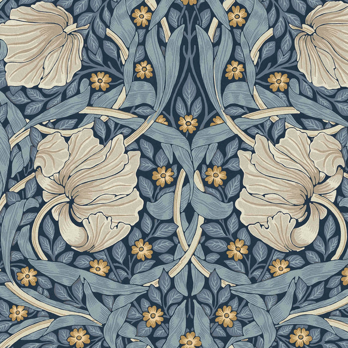 William Morris At Home Wallpaper - Pimpernel - Blue