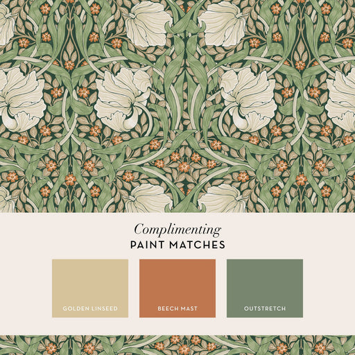 William Morris At Home Wallpaper - Pimpernel - Green