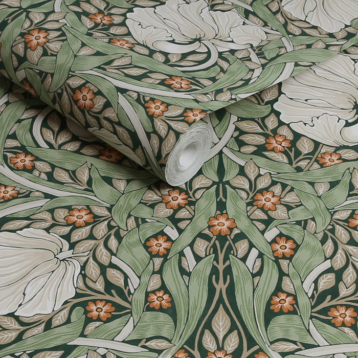 William Morris At Home Wallpaper - Pimpernel - Green