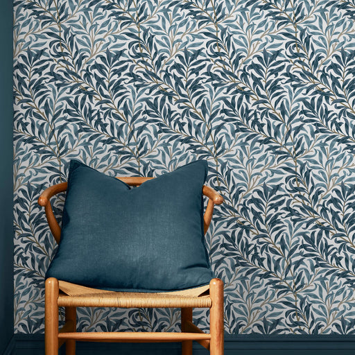 William Morris At Home Wallpaper - Willow Bough - White & Blues