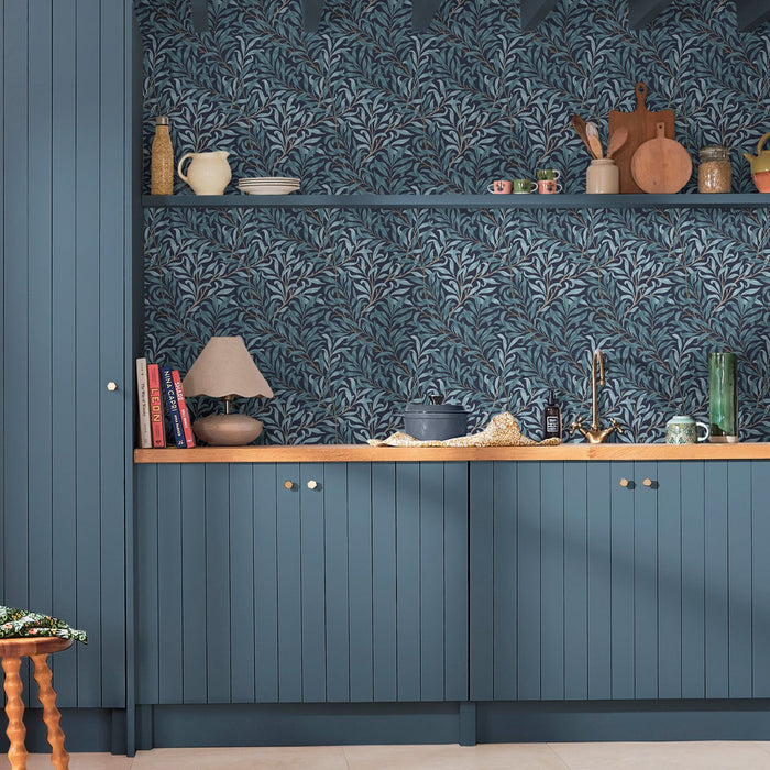 William Morris At Home Wallpaper - Willow Bough - Deep Blues