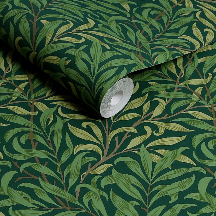 William Morris At Home Wallpaper - Willow Bough - Deep Green