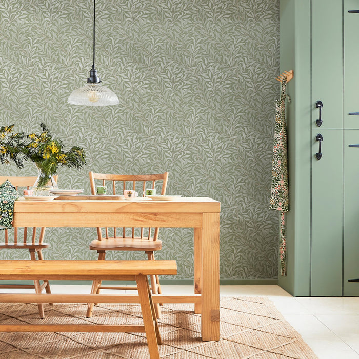 William Morris At Home Wallpaper - Willow Bough - White & Blues