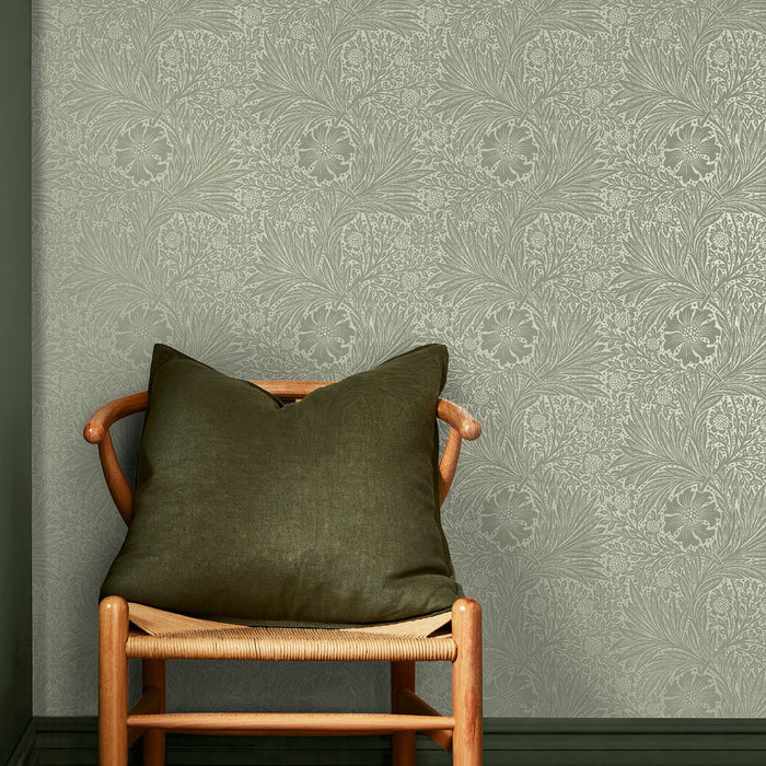 William Morris At Home Wallpaper - Marigold - Fibrous Charcoal