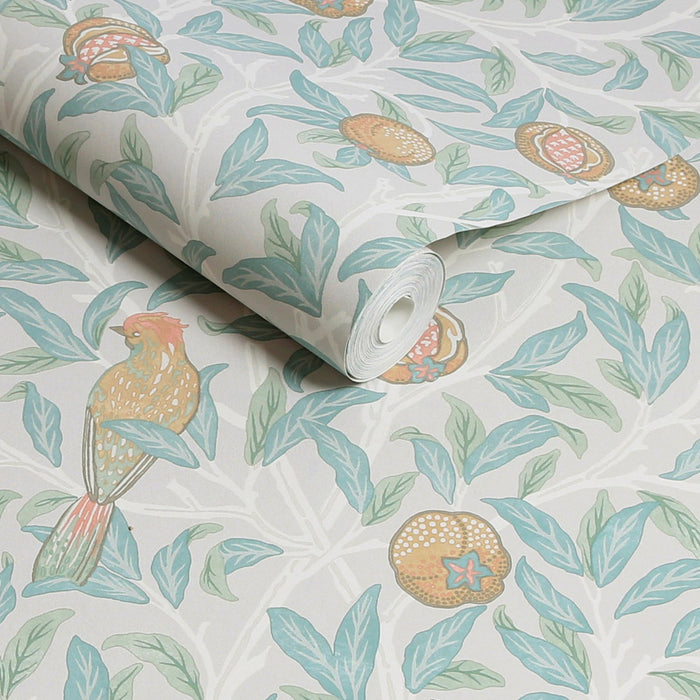 William Morris At Home Wallpaper - Bird & Pomegranate - Duck Egg