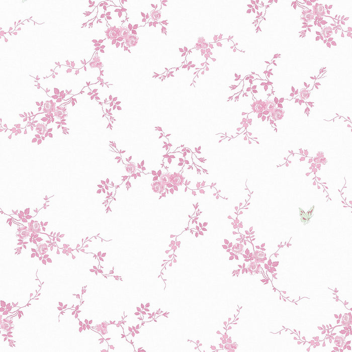 Shabby Chic Wallpaper by Rachel Ashwell - Butterflies - Pink