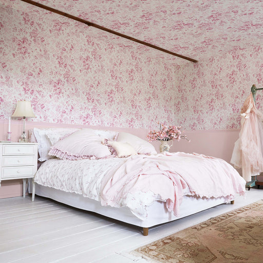 Shabby Chic Wallpaper by Rachel Ashwell - Romantic Rose - Pink