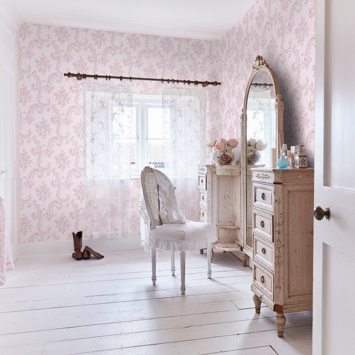 Shabby Chic Wallpaper by Rachel Ashwell - Boudoir Beauty - Pink