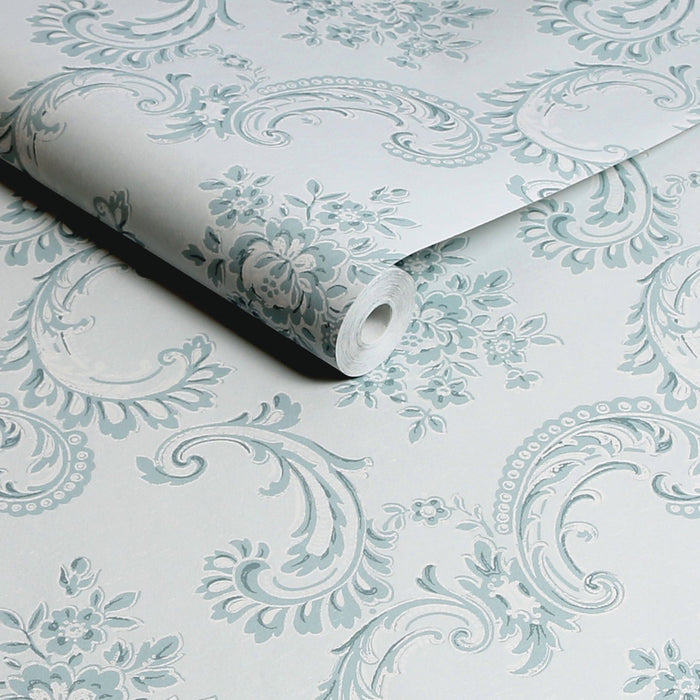 Shabby Chic Wallpaper by Rachel Ashwell - Boudoir Beauty - Blue