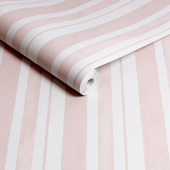 Shabby Chic Wallpaper by Rachel Ashwell - Watercolour Stripe - Pink