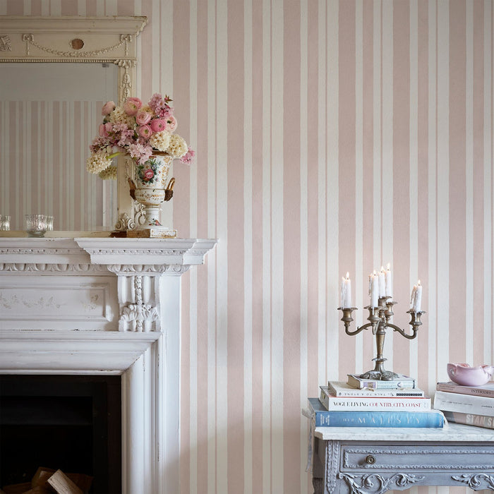 Shabby Chic Wallpaper by Rachel Ashwell - Watercolour Stripe - Blue