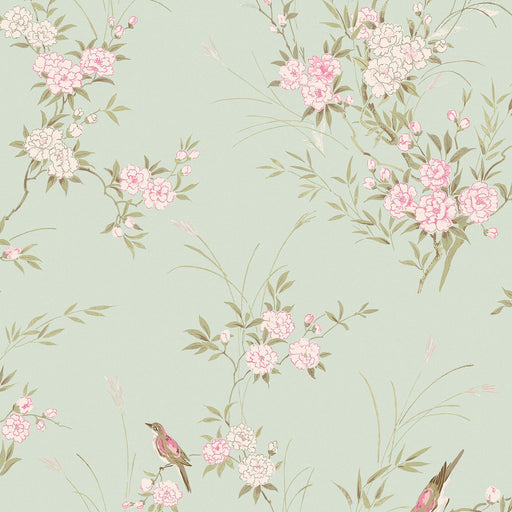 Shabby Chic Wallpaper by Rachel Ashwell - Bird Chinoiserie - Green