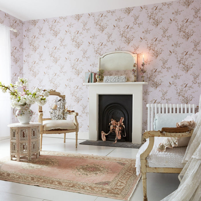 Shabby Chic Wallpaper by Rachel Ashwell - Bird Chinoiserie - Green