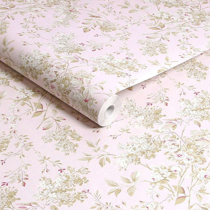 Shabby Chic Wallpaper by Rachel Ashwell - Chelsea - Pink