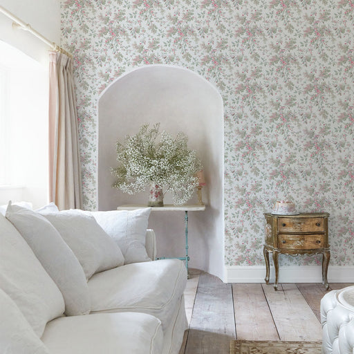 Shabby Chic Wallpaper by Rachel Ashwell - Chelsea - Fresh White