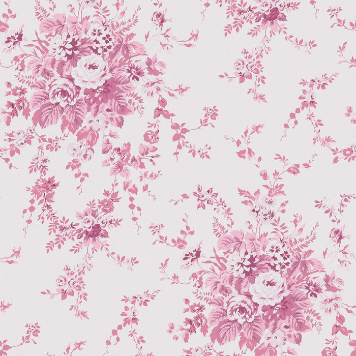 Shabby Chic Wallpaper by Rachel Ashwell - Garden Floral - Pink Tonal