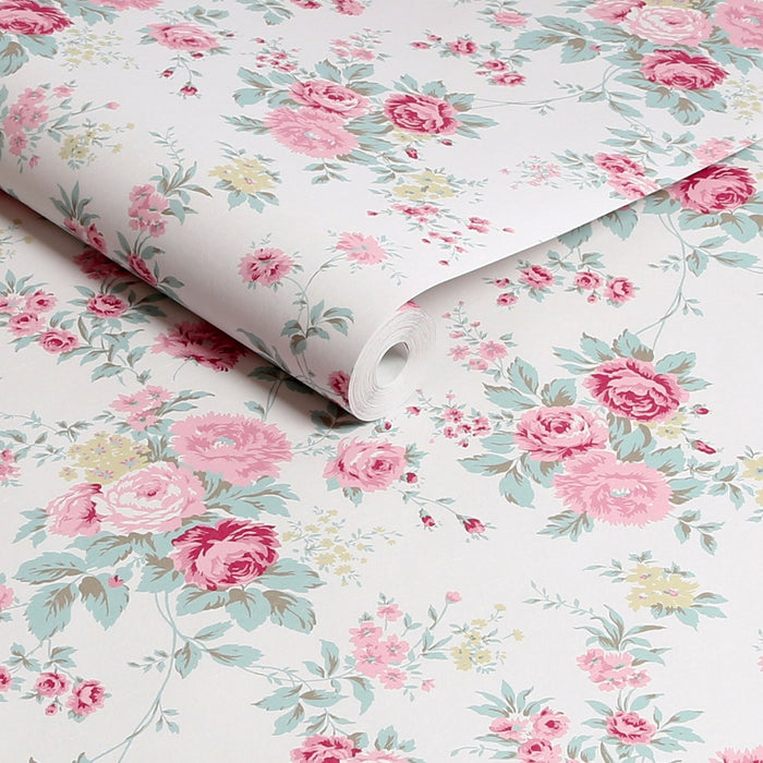 Shabby Chic Wallpaper by Rachel Ashwell - Wild Flower - Off White