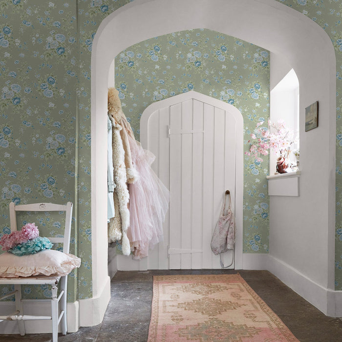 Shabby Chic Wallpaper by Rachel Ashwell - Wild Flower - Sage