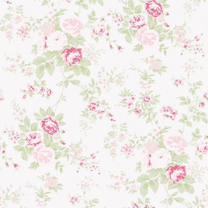 Shabby Chic Wallpaper by Rachel Ashwell - Wild Flower - Pink