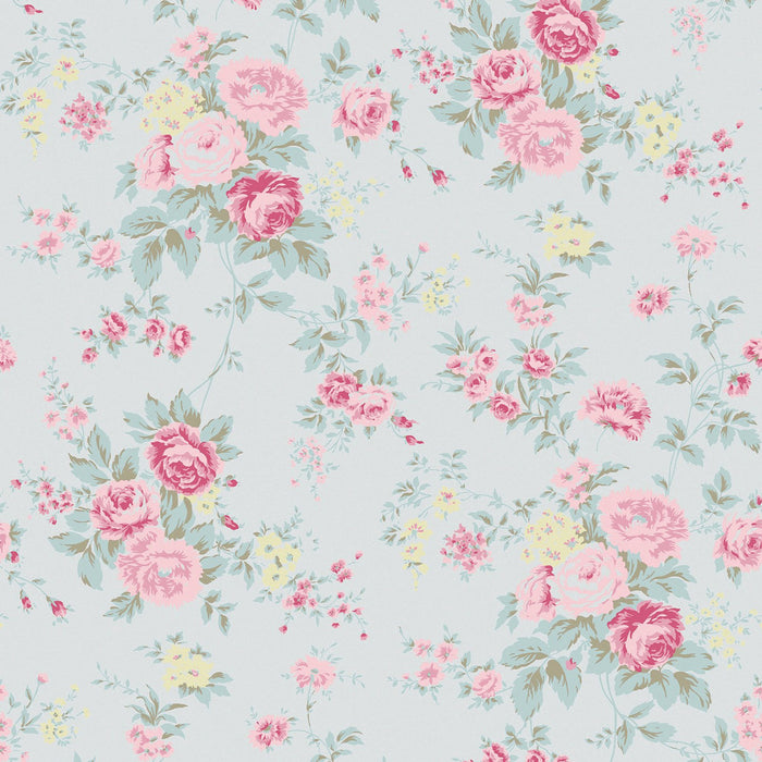 Shabby Chic Wallpaper by Rachel Ashwell - Wild Flower - Blue