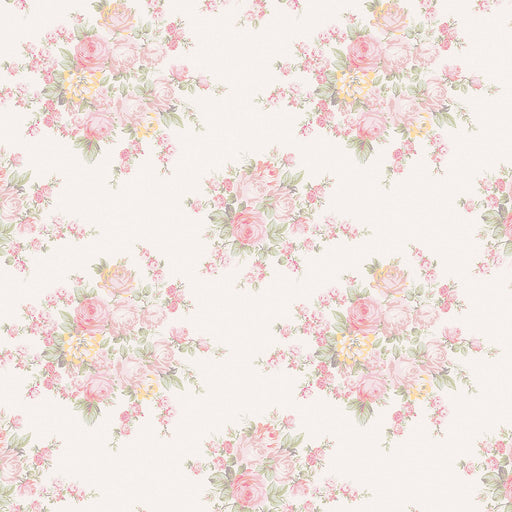 Shabby Chic Wallpaper by Rachel Ashwell - Rose Blossom - Pink Multi