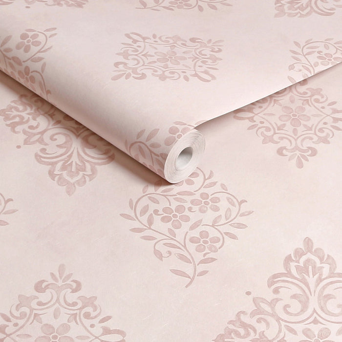 Shabby Chic Wallpaper by Rachel Ashwell - Diamond Motif - Pink