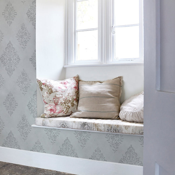 Shabby Chic Wallpaper by Rachel Ashwell - Diamond Motif - Blue