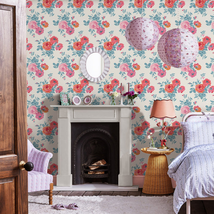 Cath Kidston Wallpaper - Archive Rose Green