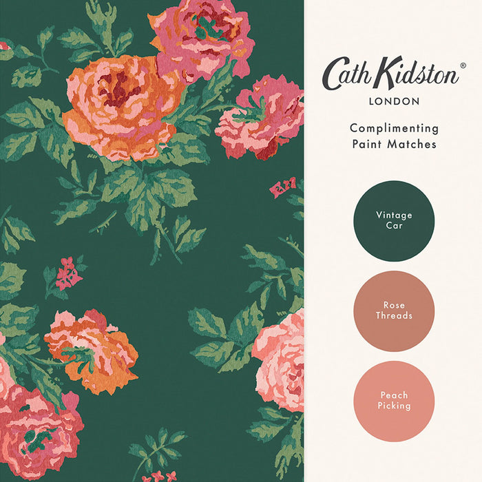 Cath Kidston Wallpaper - Archive Rose Green