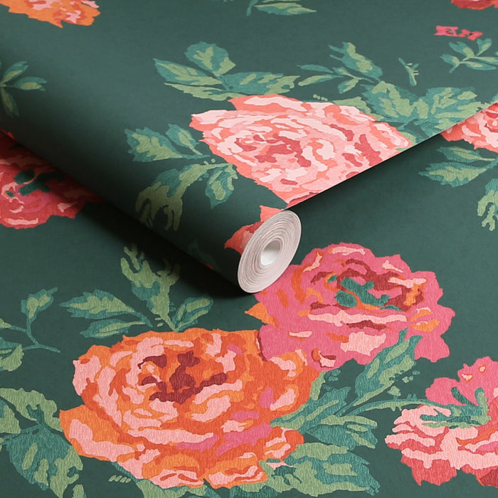 Cath Kidston Wallpaper - Archive Rose Green