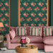 Cath Kidston Wallpaper - Archive Rose Green