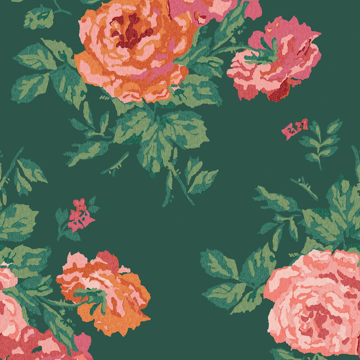 Cath Kidston Wallpaper - Archive Rose Green