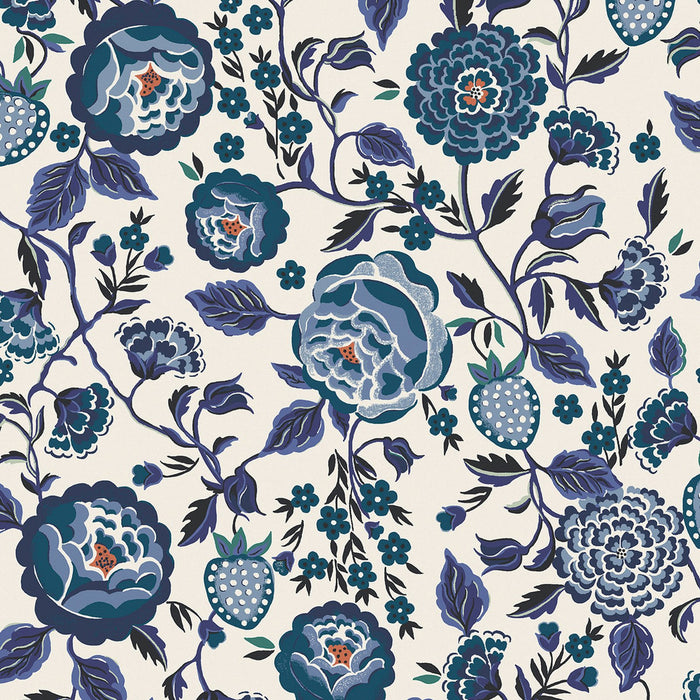 Cath Kidston Wallpaper - Strawberry Garden - Blue