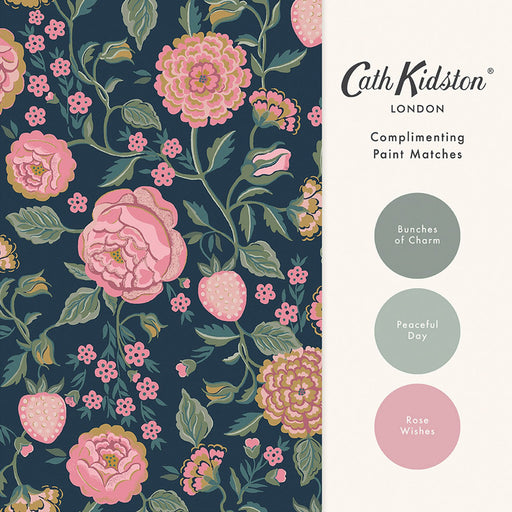 Cath Kidston Wallpaper - Strawberry Garden - Navy