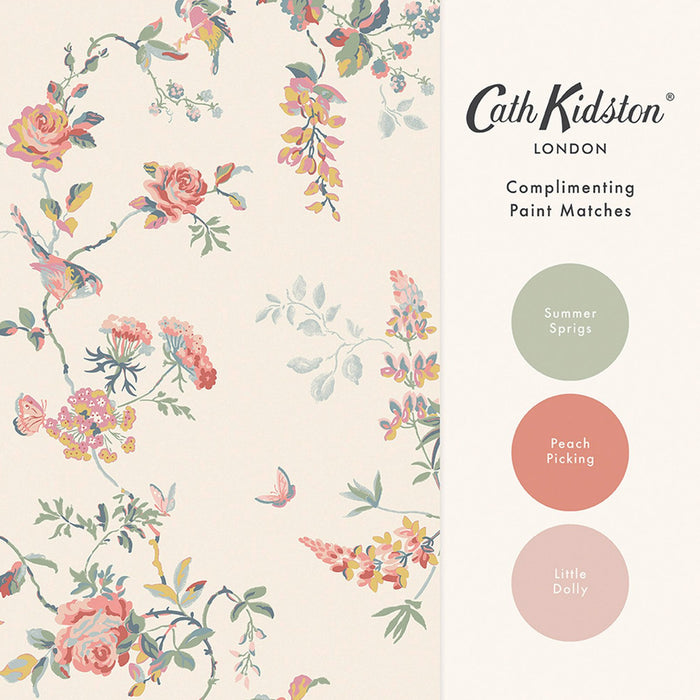 Cath Kidston Wallpaper - Birds & Roses - Spring