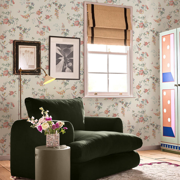 Cath Kidston Wallpaper - Birds & Roses - Summer