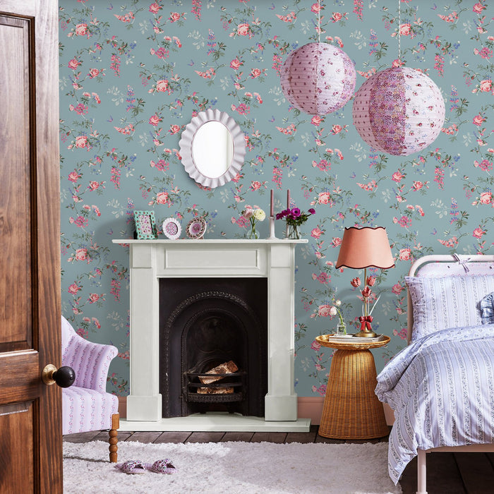 Cath Kidston Wallpaper - Birds & Roses - Spring