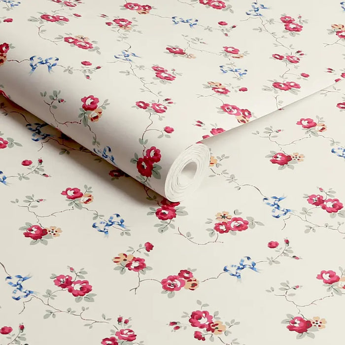 Cath Kidston Wallpaper - Roses & Bows - Cream