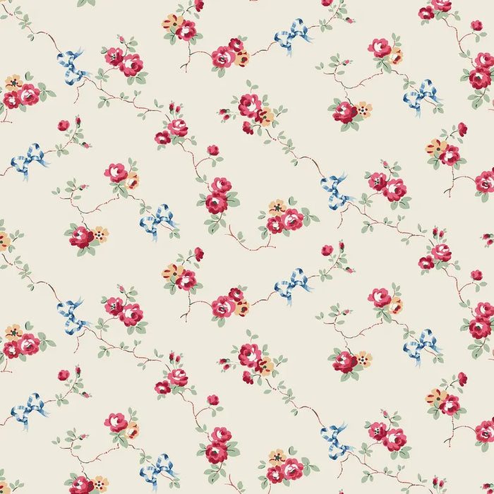 Cath Kidston Wallpaper - Roses & Bows - Cream