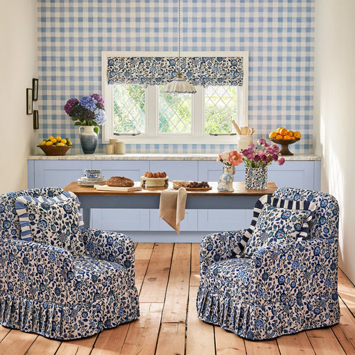 Cath Kidston Wallpaper - Painted Gingham - Blue