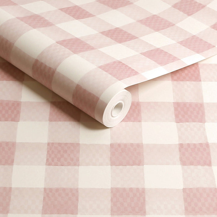 Cath Kidston Wallpaper - Painted Gingham - Pink